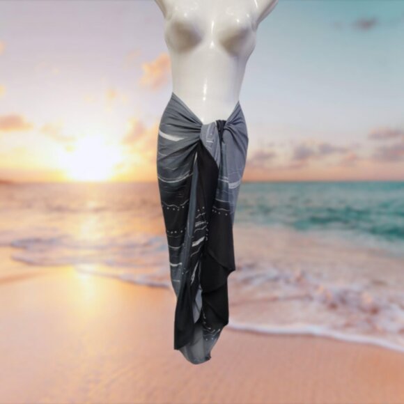 Womens Sarong Cotton Wrap Handpainted Batik Wrapskirt Beach Pareo Beachwear -NEW - Picture 6 of 6